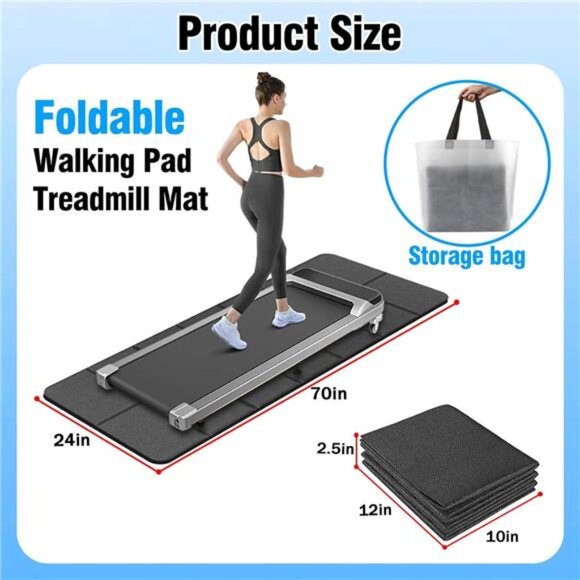 Foldable Walking Pad Treadmill Mat, Floor Protection Pad, Exercise Mats for - Picture 2 of 7